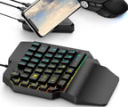 Teclado Gamer Uma Mão RGB LED Single Handed
