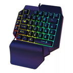 Teclado Gamer Uma Mão RGB LED Single Handed